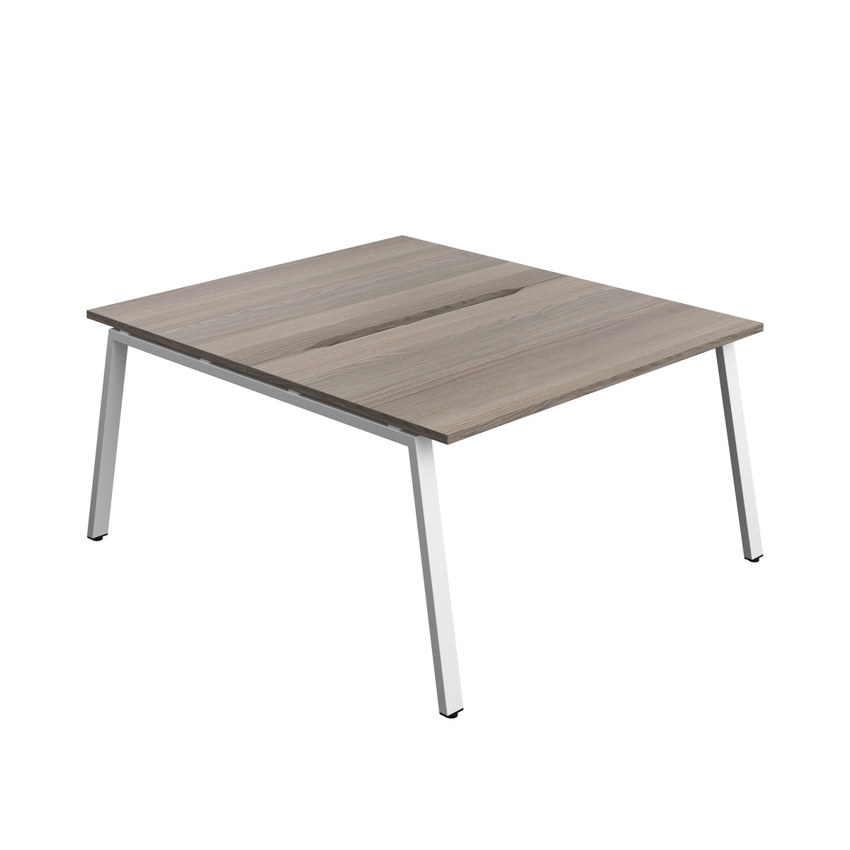 Hallmark A-Frame Back to Back Bench Desk - 2 Person 1400mm - Grey Oak / White