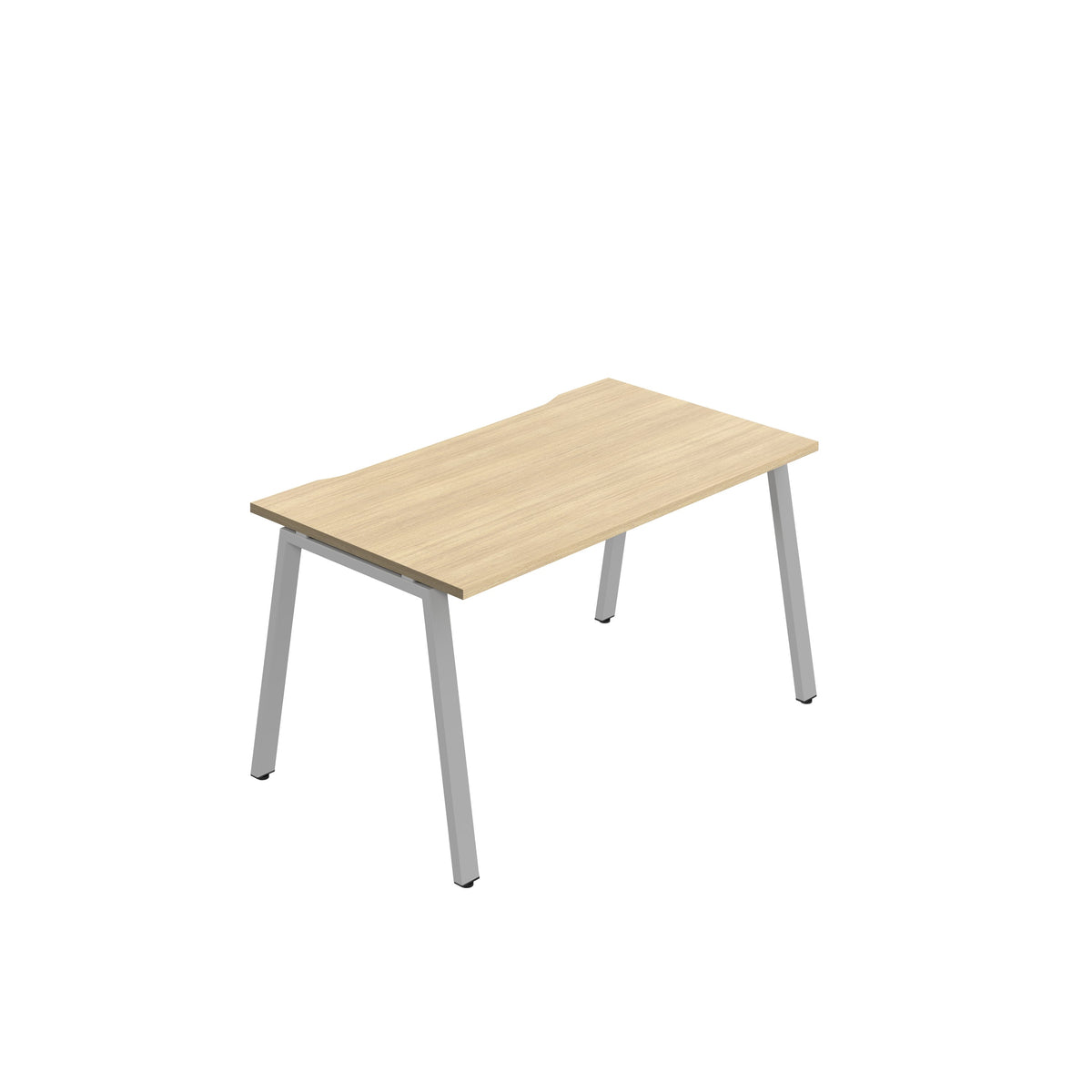 Hallmark A-Frame Single Row Bench Desk - 1 Person 1400mm - Nova Oak / Silver