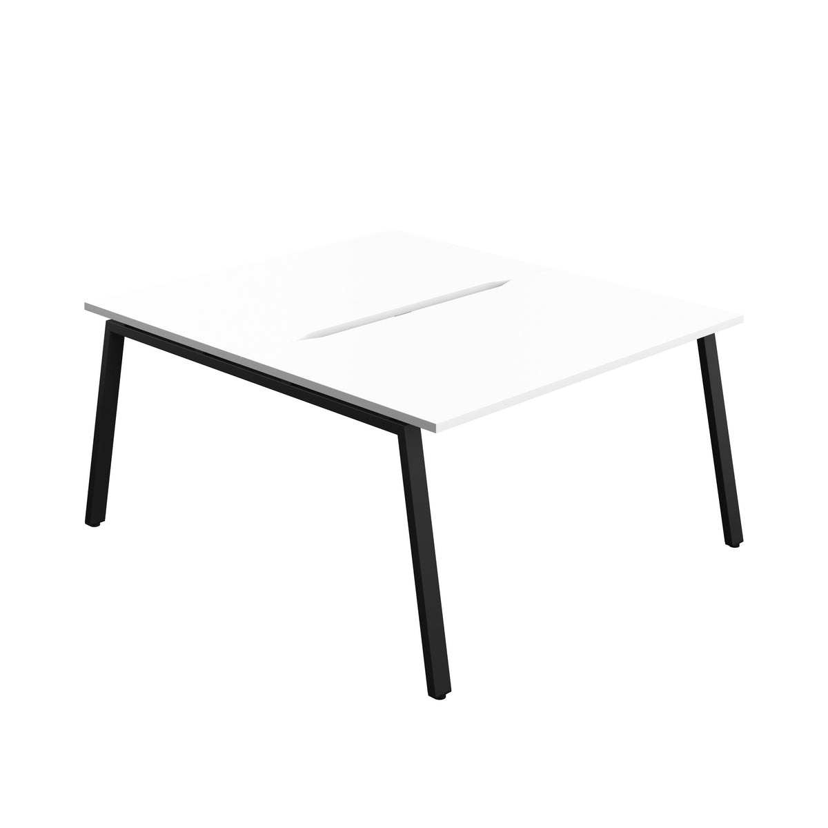 Hallmark A-Frame Back to Back Bench Desk - 2 Person 1400mm - White / Black