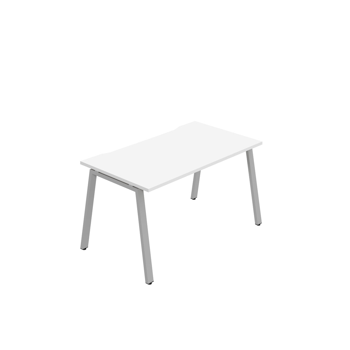 Hallmark A-Frame Single Row Bench Desk - 1 Person 1400mm - White / Silver