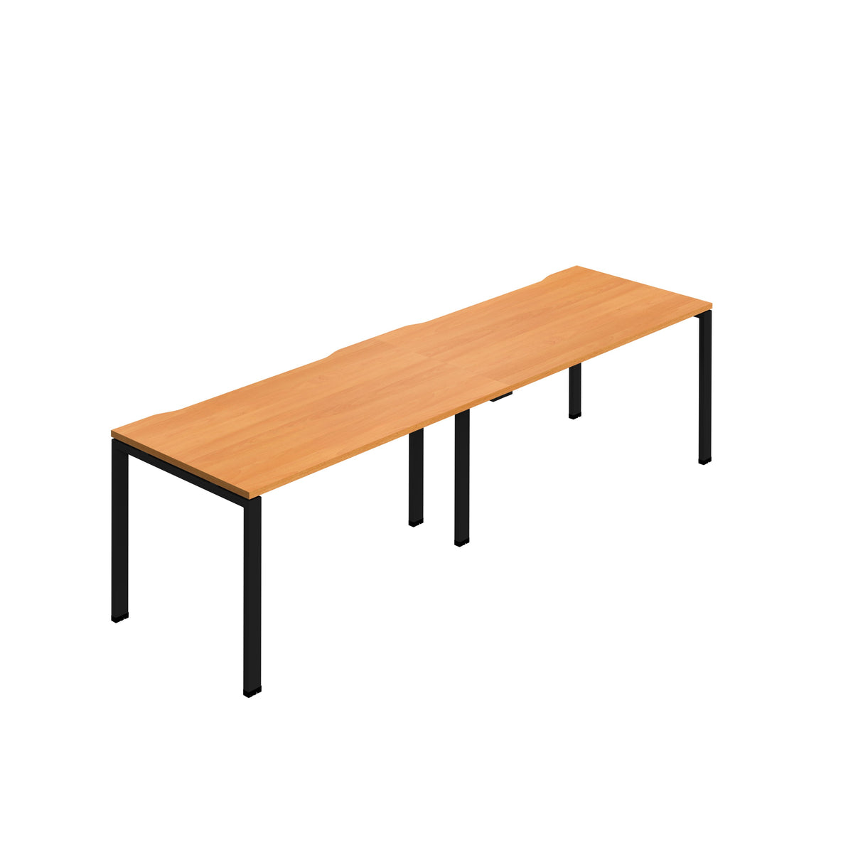 Hallmark Goal Post Single Row Bench Desk - 2 Person 2800mm - Beech / Black