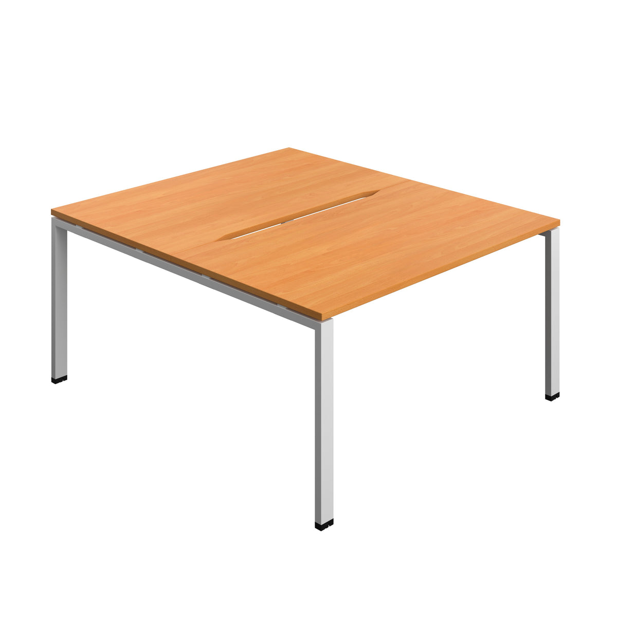 Hallmark Goal Post Back to Back Bench Desk - 2 Person 1400mm - Beech / Silver
