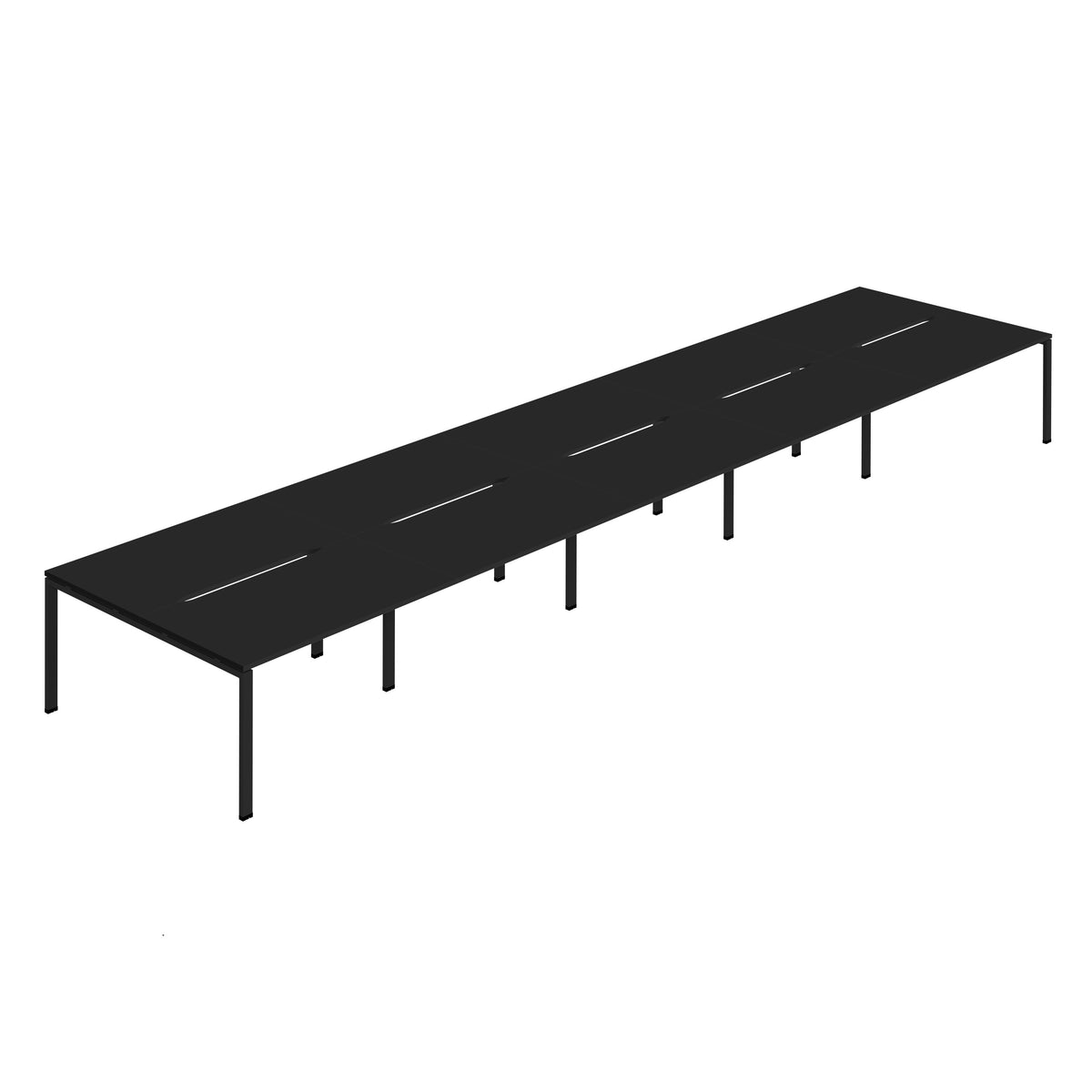 Hallmark Goal Post Back to Back Bench Desk - 10 Person 7000mm - Black / Black