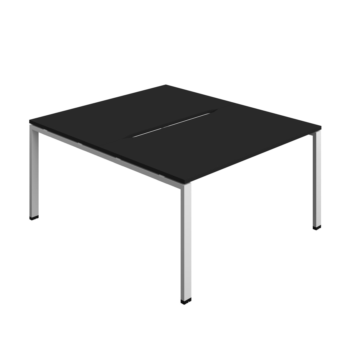 Hallmark Goal Post Back to Back Bench Desk - 2 Person 1400mm - Black / Silver
