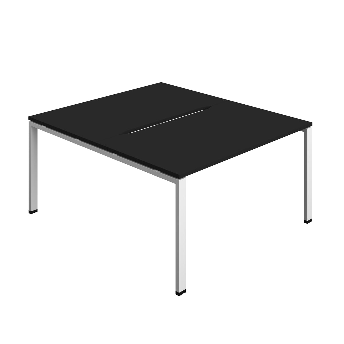 Hallmark Goal Post Back to Back Bench Desk - 2 Person 1400mm - Black / White