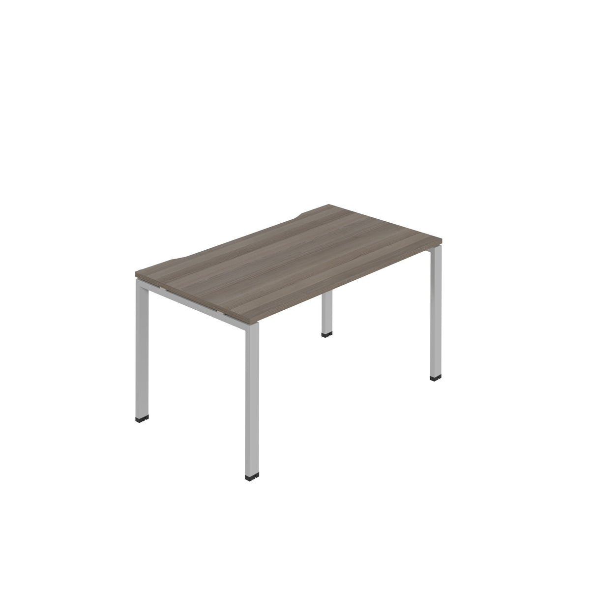Hallmark Goal Post Single Row Bench Desk - 1 Person 1400mm - Grey Oak / Silver