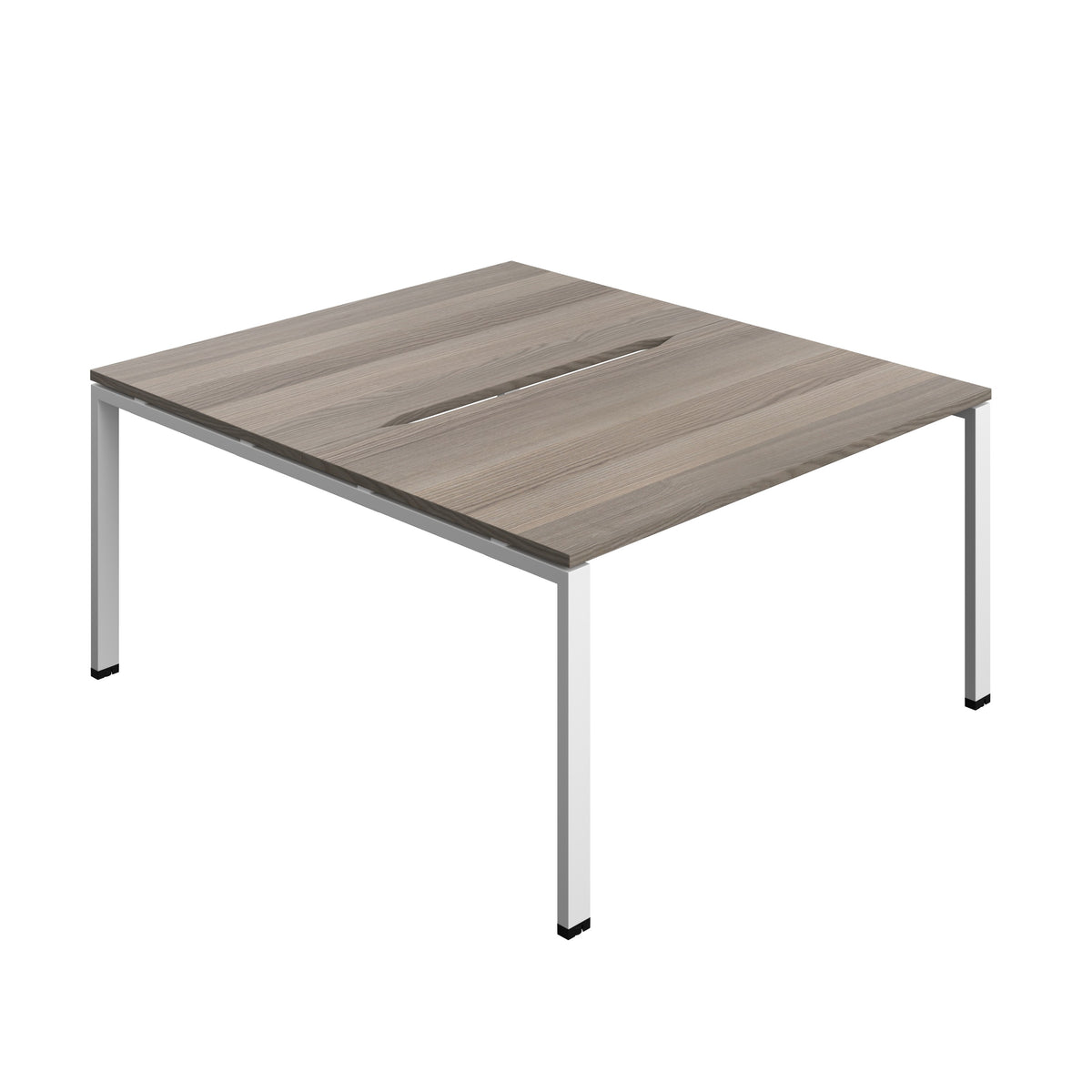 Hallmark Goal Post Back to Back Bench Desk - 2 Person 1400mm - Grey Oak / White