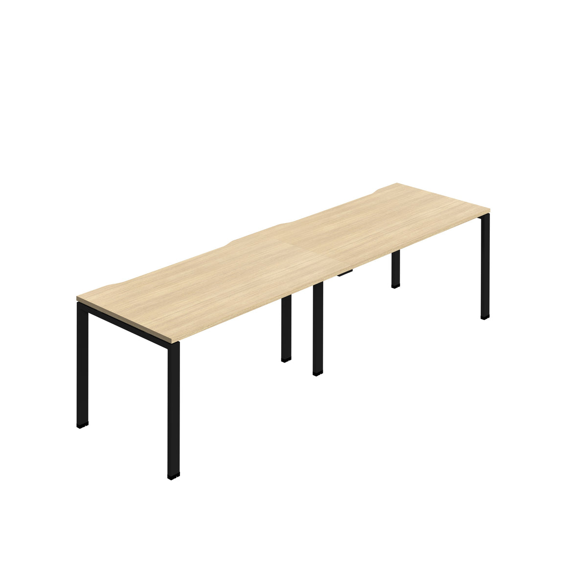 Hallmark Goal Post Single Row Bench Desk - 2 Person 2800mm - Nova Oak / Black