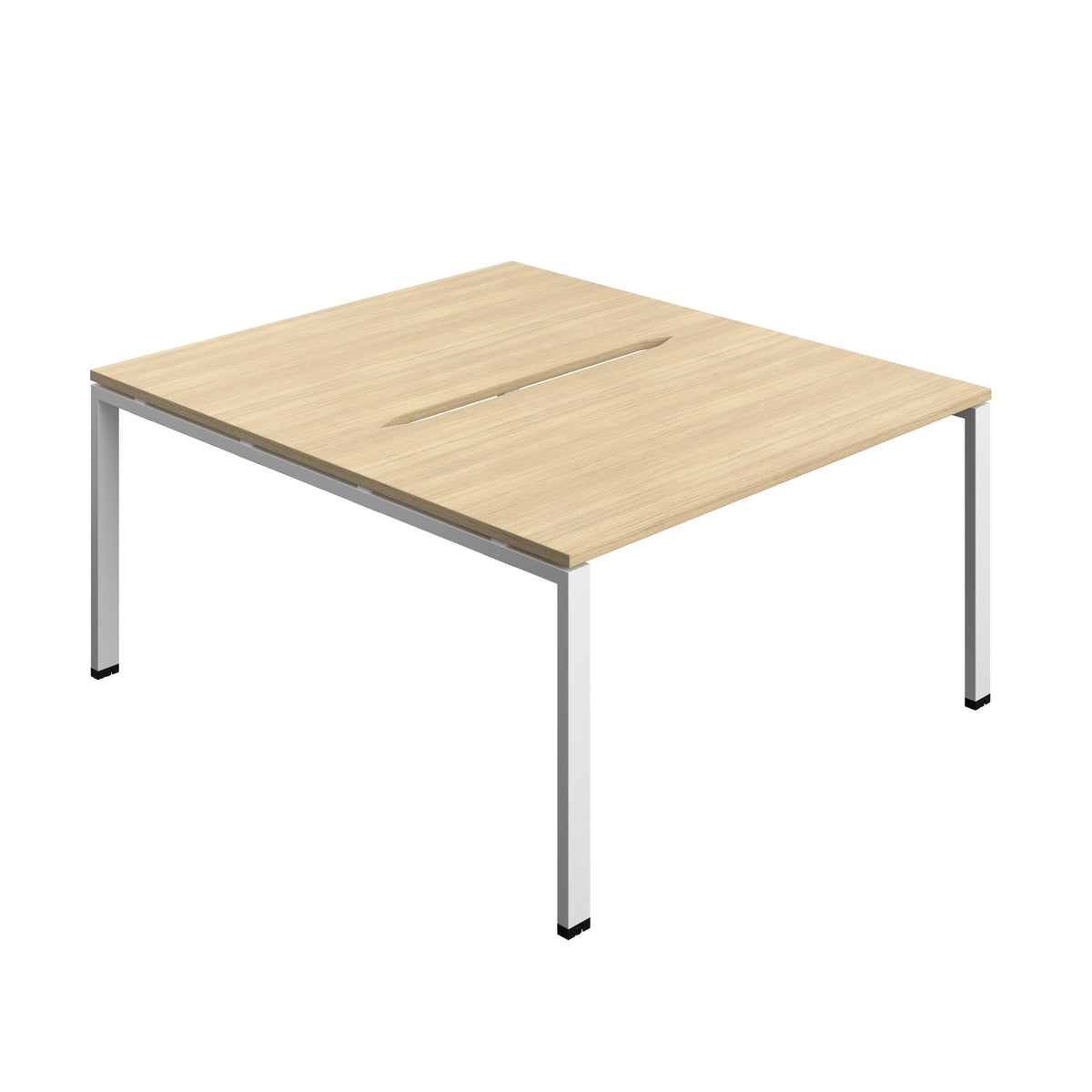 Hallmark Goal Post Back to Back Bench Desk - 2 Person 1400mm - Nova Oak / White