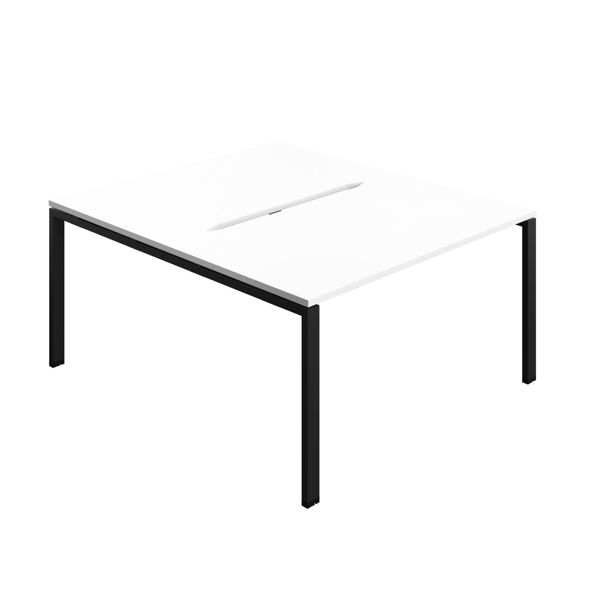 Hallmark Goal Post Back to Back Bench Desk - 2 Person 1400mm - White / Black