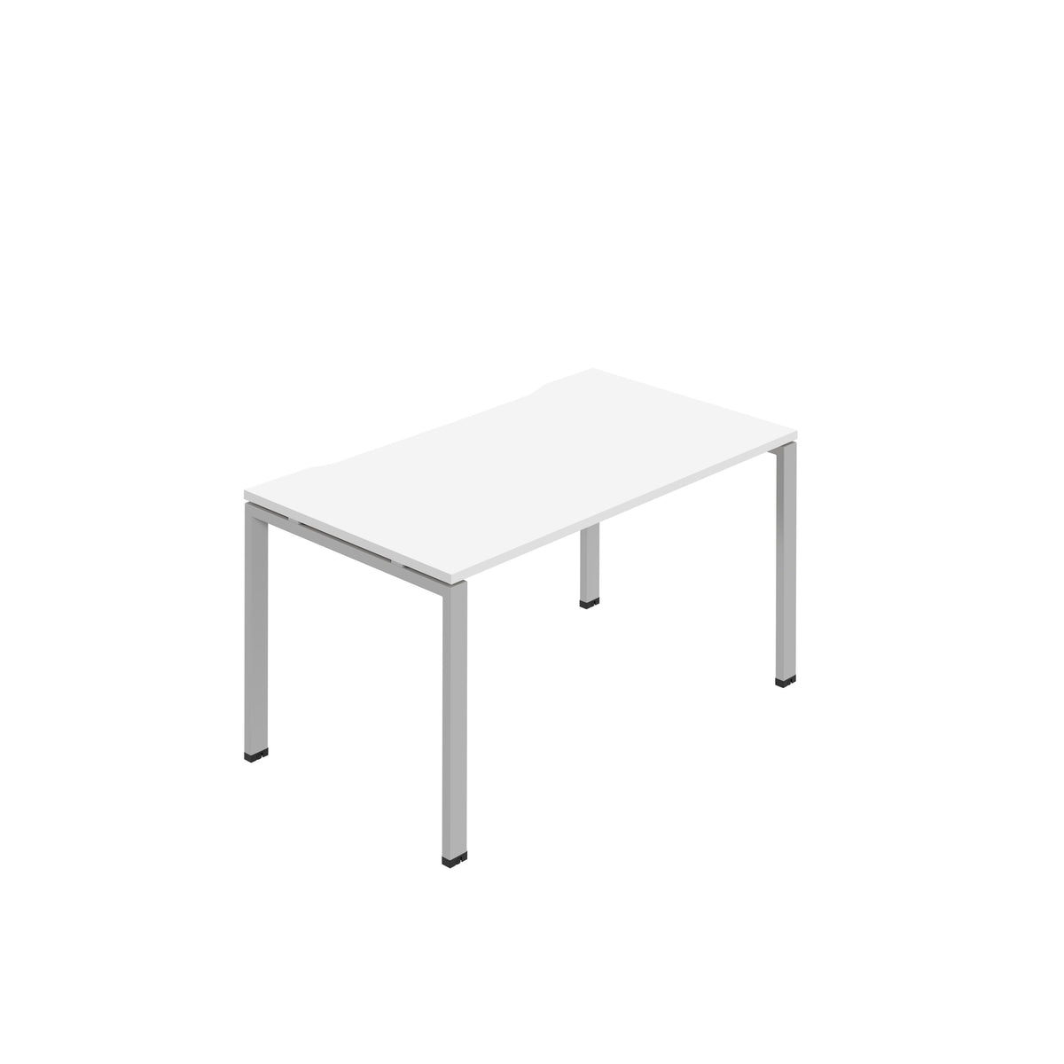 Hallmark Goal Post Single Row Bench Desk - 1 Person 1400mm - White / Silver