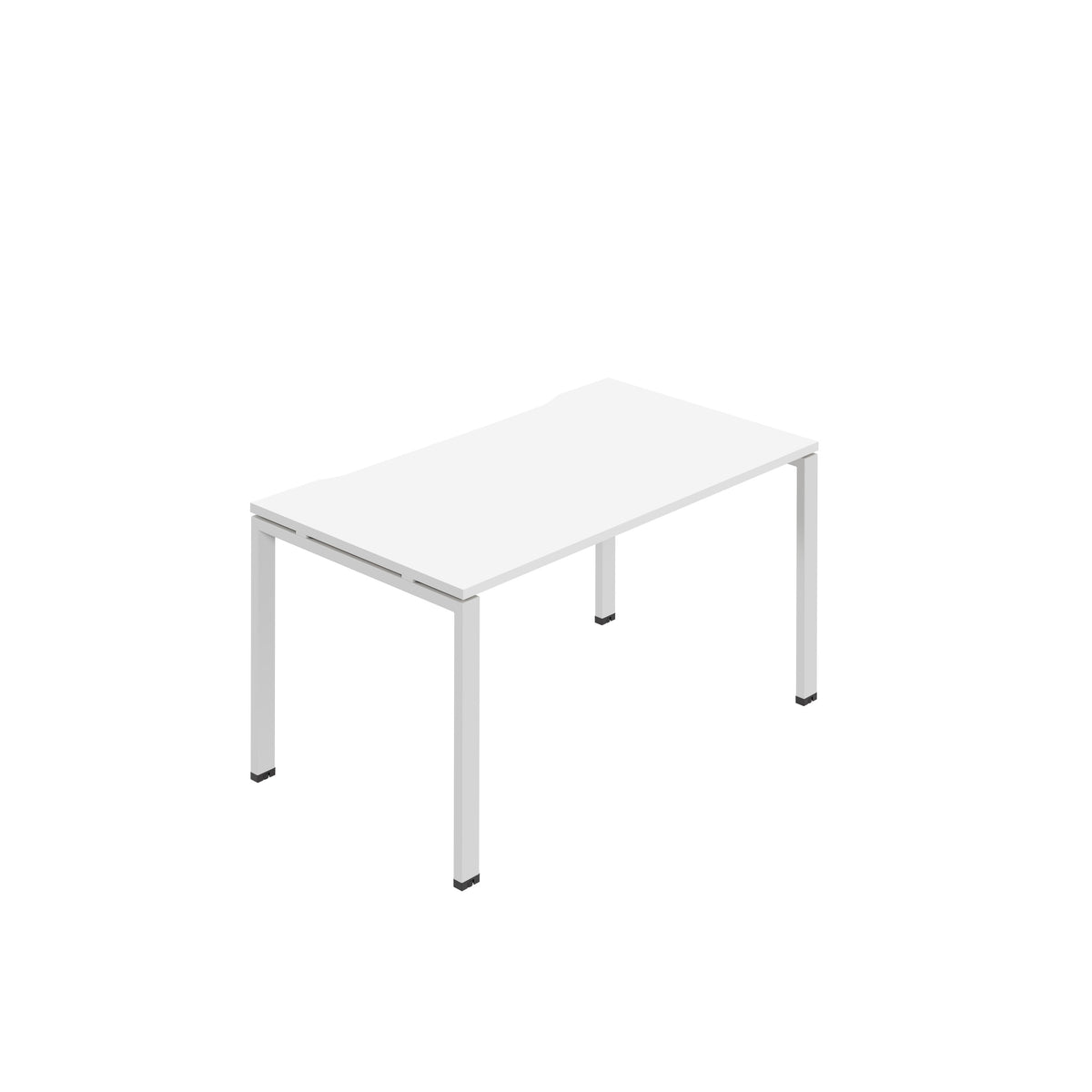 Hallmark Goal Post Single Row Bench Desk - 1 Person 1400mm - White / White
