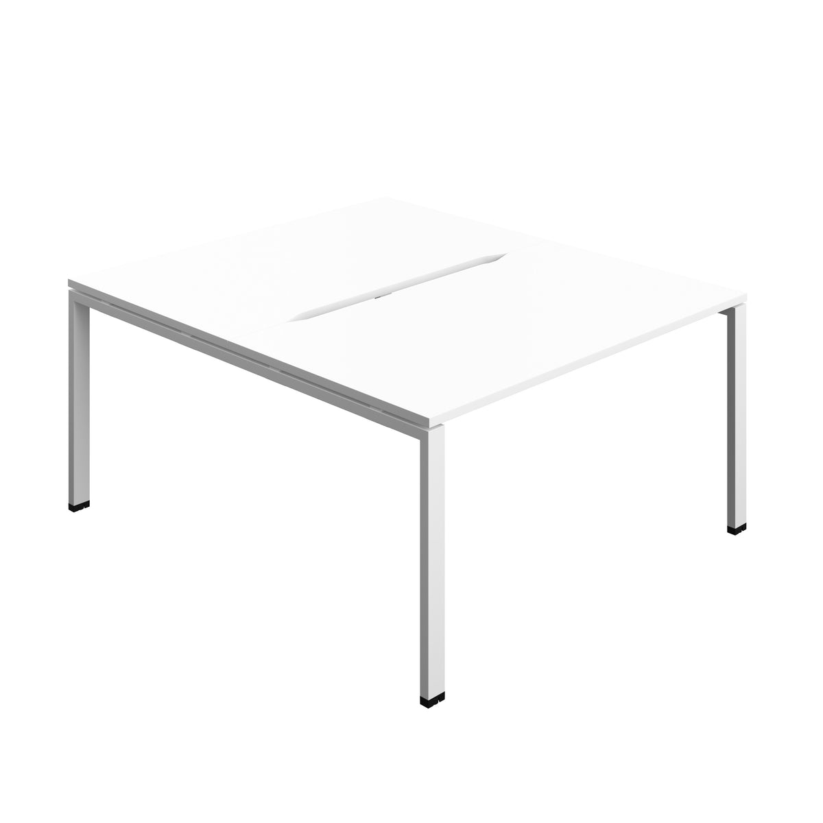 Hallmark Goal Post Back to Back Bench Desk - 2 Person 1400mm - White / White