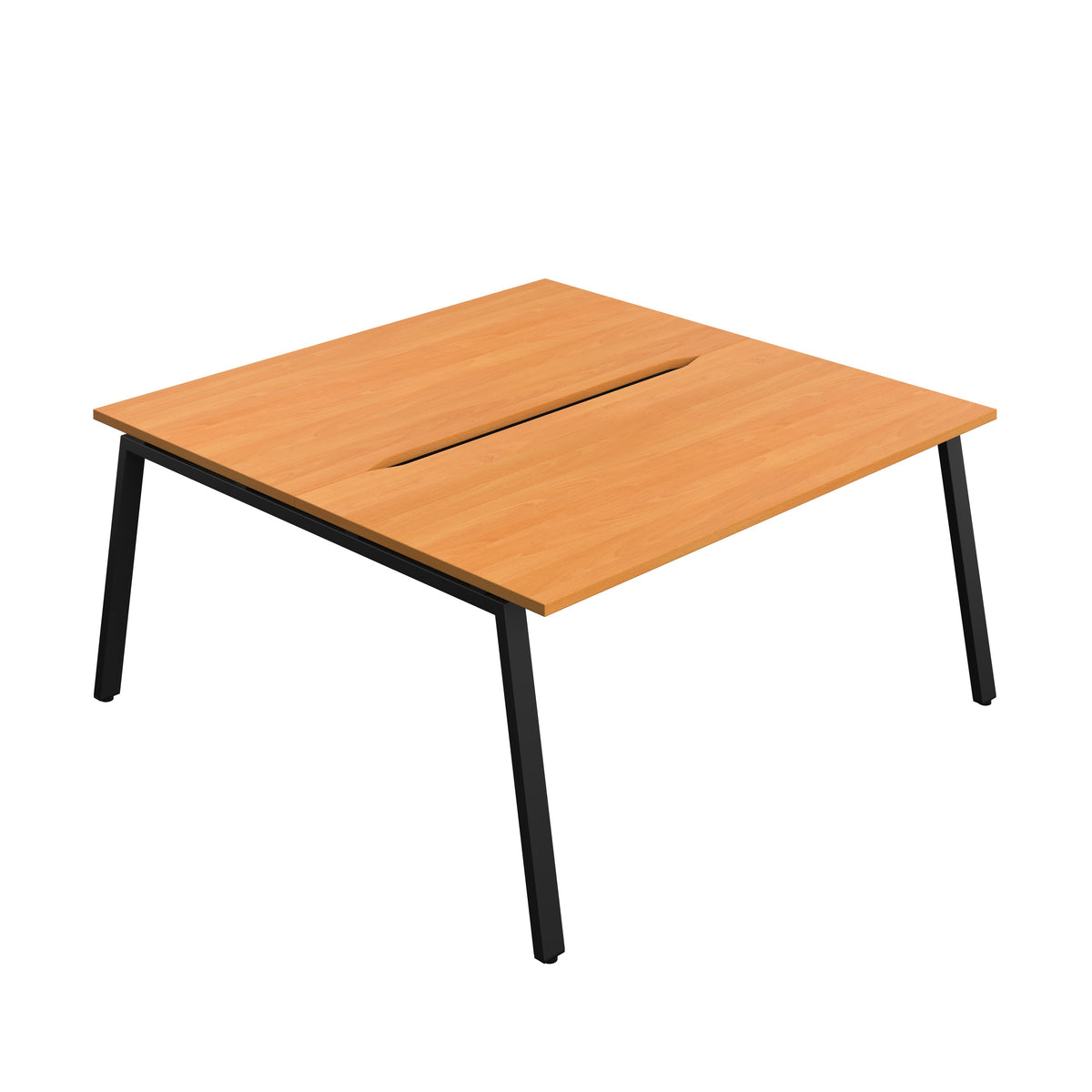 Hallmark A-Frame Back to Back Bench Desk - 2 Person 1600mm - Beech / Black