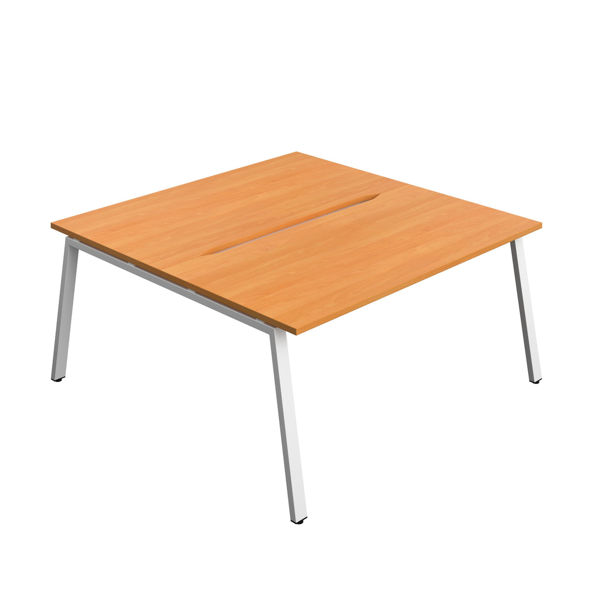 Hallmark A-Frame Back to Back Bench Desk - 2 Person 1600mm - Beech / White