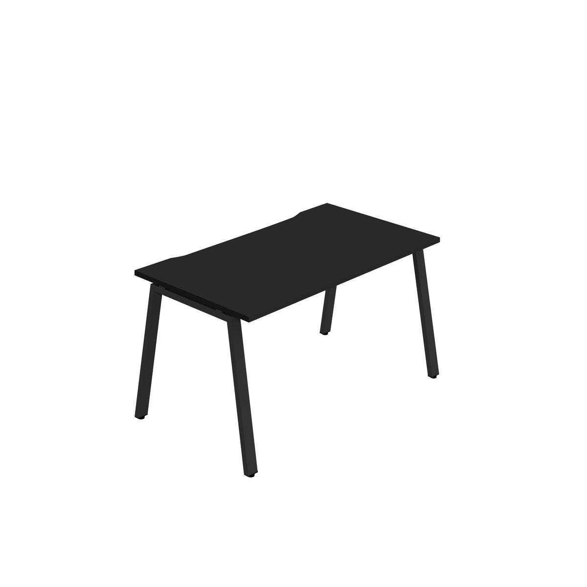 Hallmark A-Frame Single Row Bench Desk - 1 Person 1600mm - Black / Black