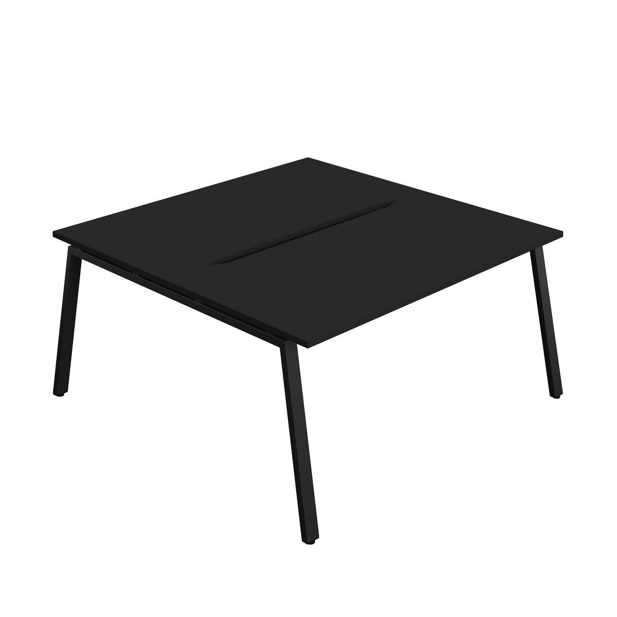 Hallmark A-Frame Back to Back Bench Desk - 2 Person 1600mm - Black / Black
