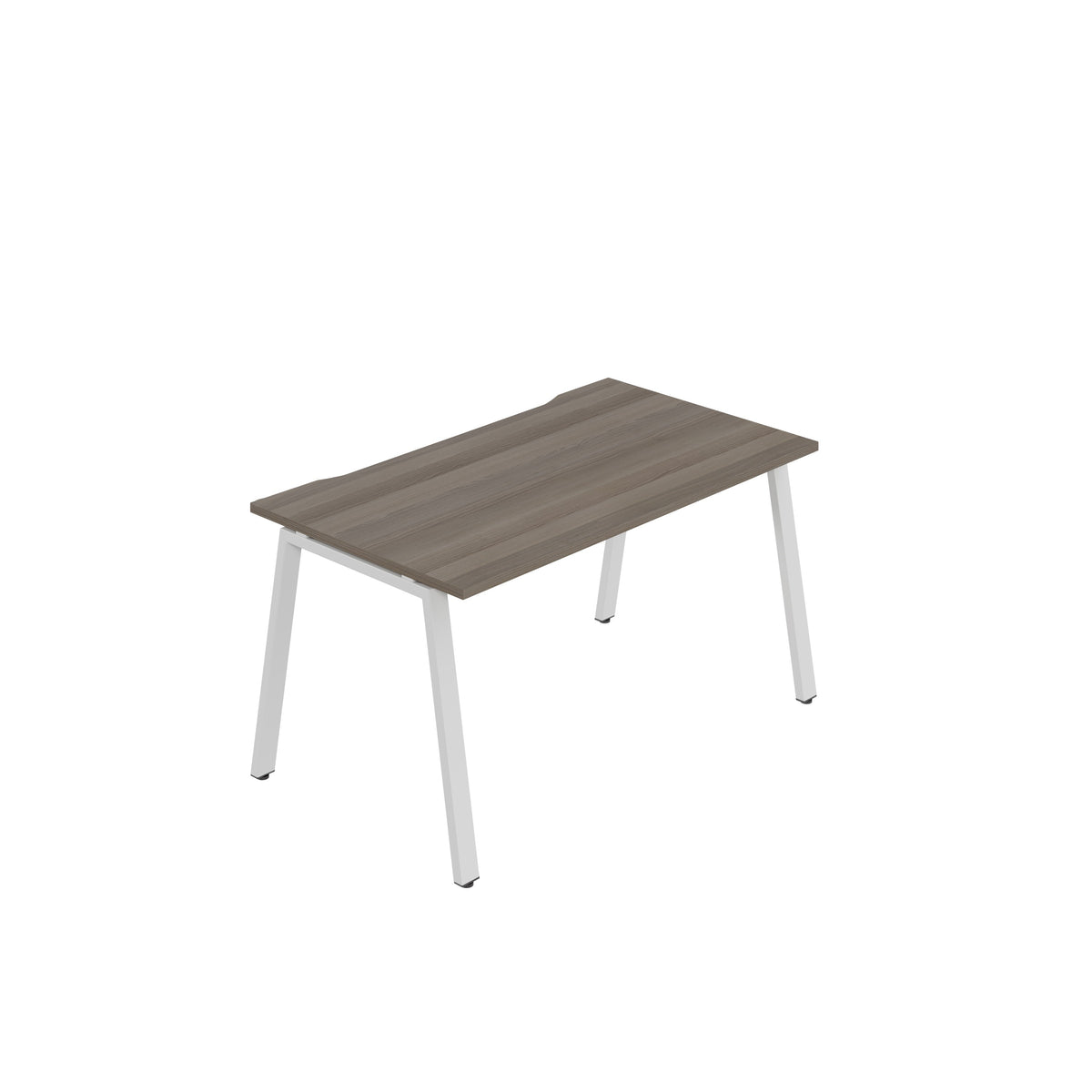Hallmark A-Frame Single Row Bench Desk - 1 Person 1600mm - Grey Oak / White