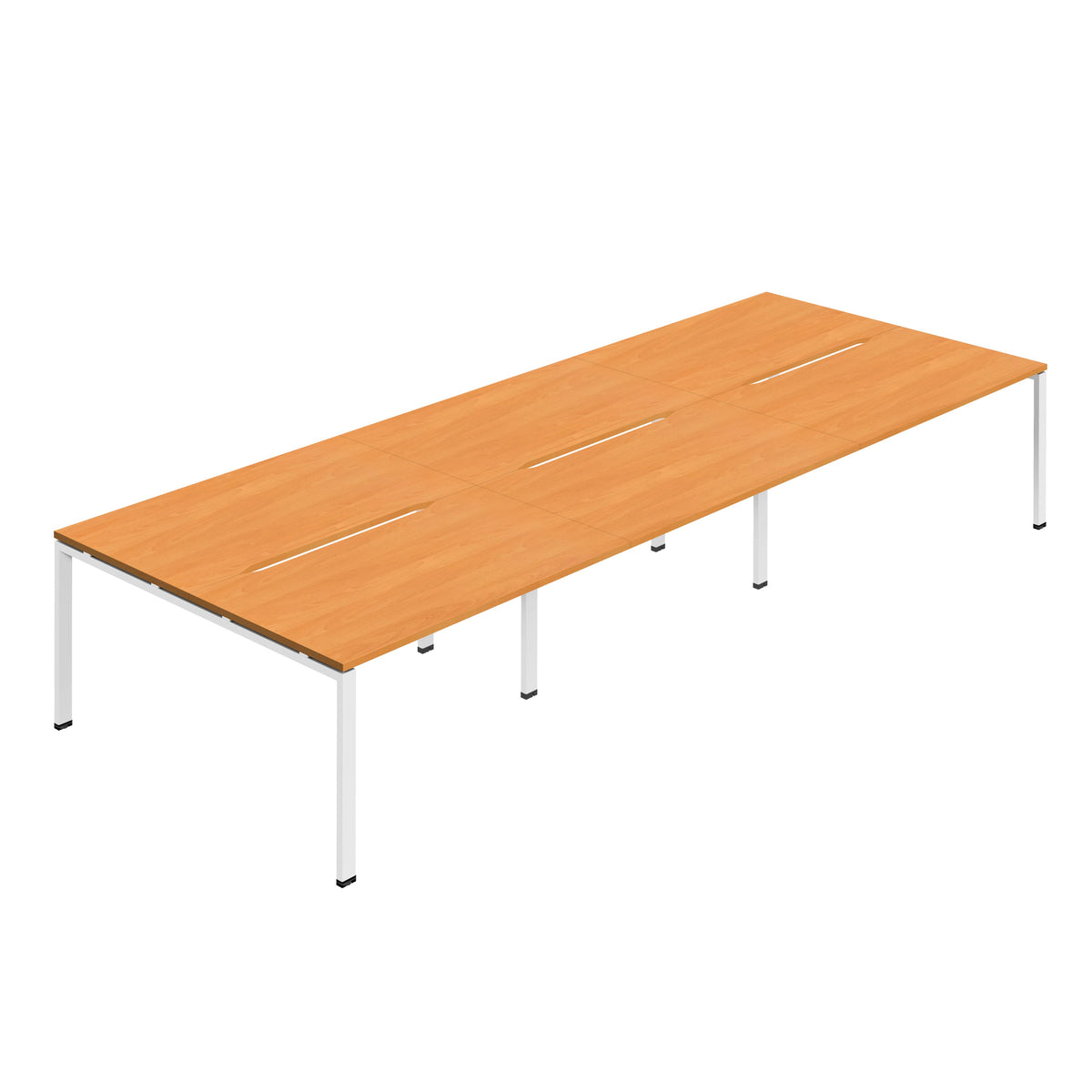 Hallmark Goal Post Back to Back Bench Desk - 6 Person 4800mm - Beech / White