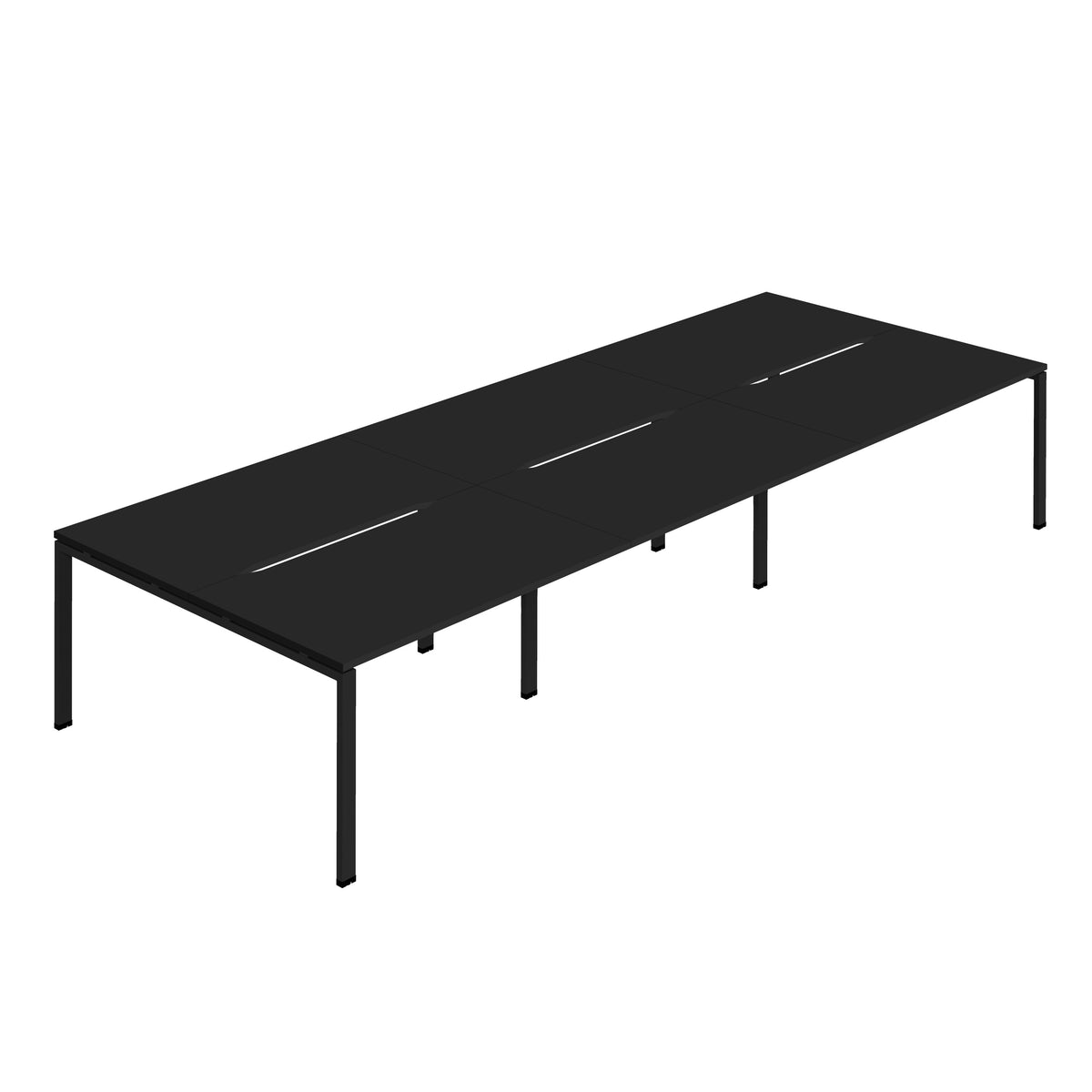 Hallmark Goal Post Back to Back Bench Desk - 6 Person 4800mm - Black / Black