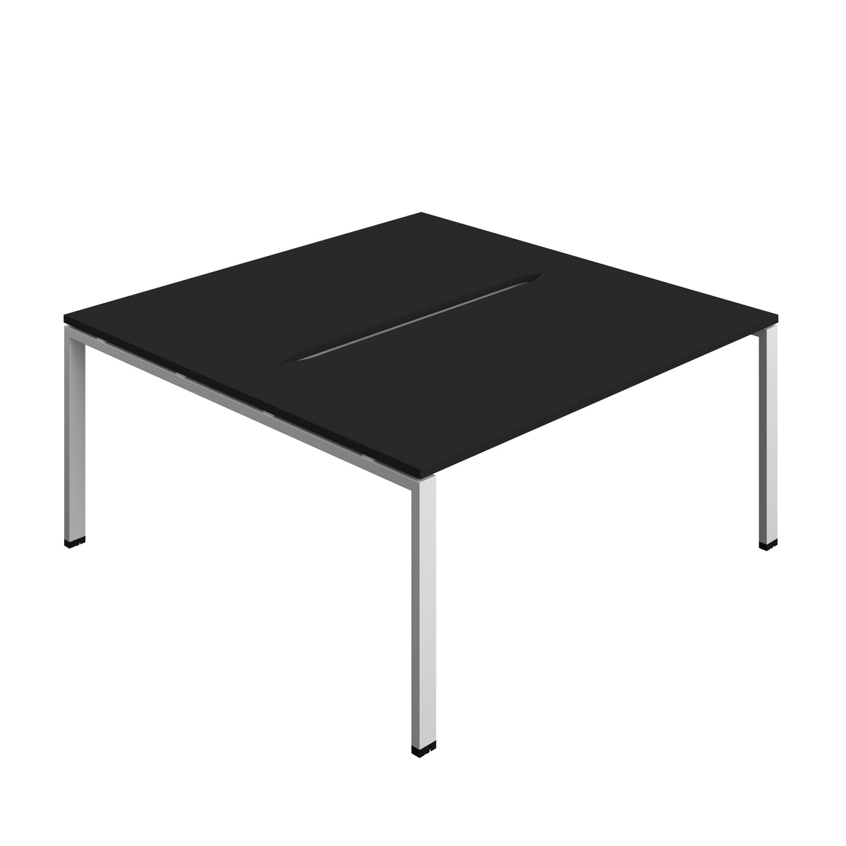 Hallmark Goal Post Back to Back Bench Desk - 2 Person 1600mm - Black / Silver