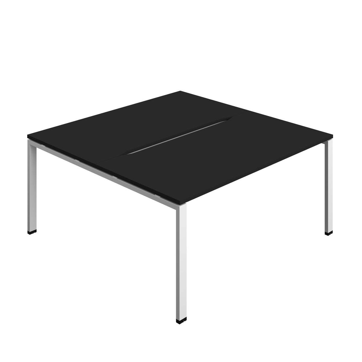 Hallmark Goal Post Back to Back Bench Desk - 2 Person 1600mm - Black / White