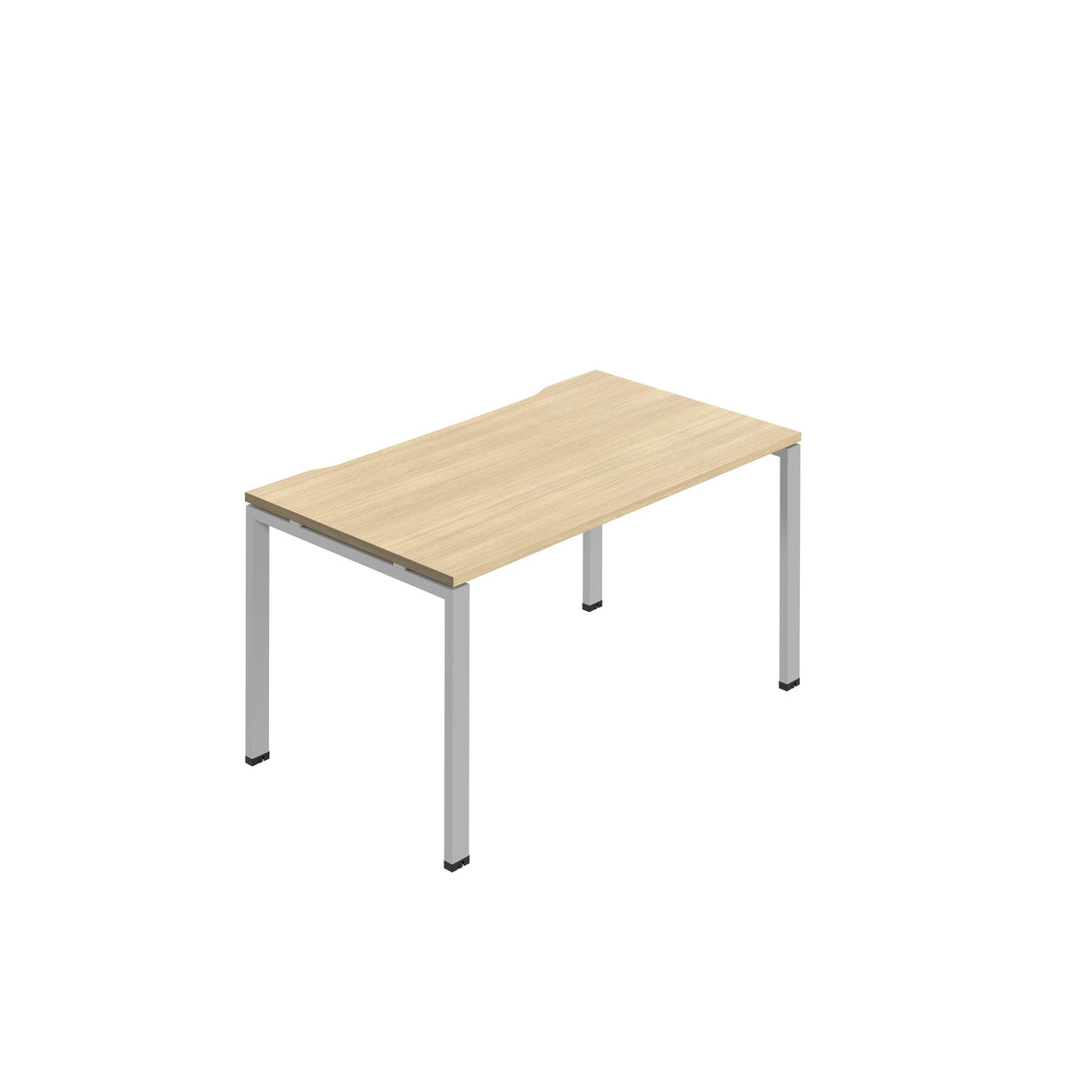 Hallmark Goal Post Single Row Bench Desk - 1 Person 1600mm - Nova Oak / Silver
