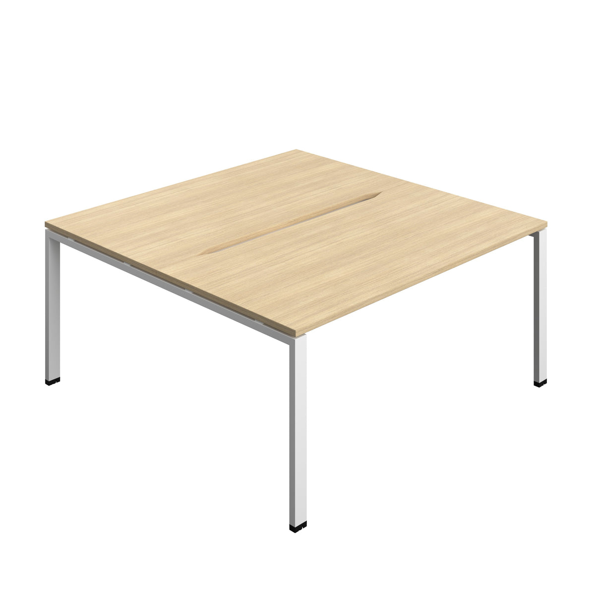 Hallmark Goal Post Back to Back Bench Desk - 2 Person 1600mm - Nova Oak / White