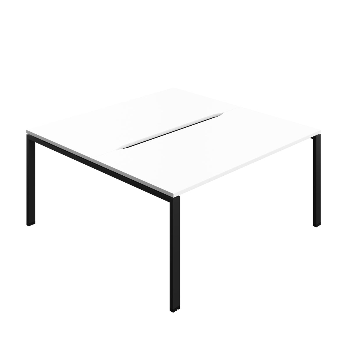 Hallmark Goal Post Back to Back Bench Desk - 2 Person 1600mm - White / Black