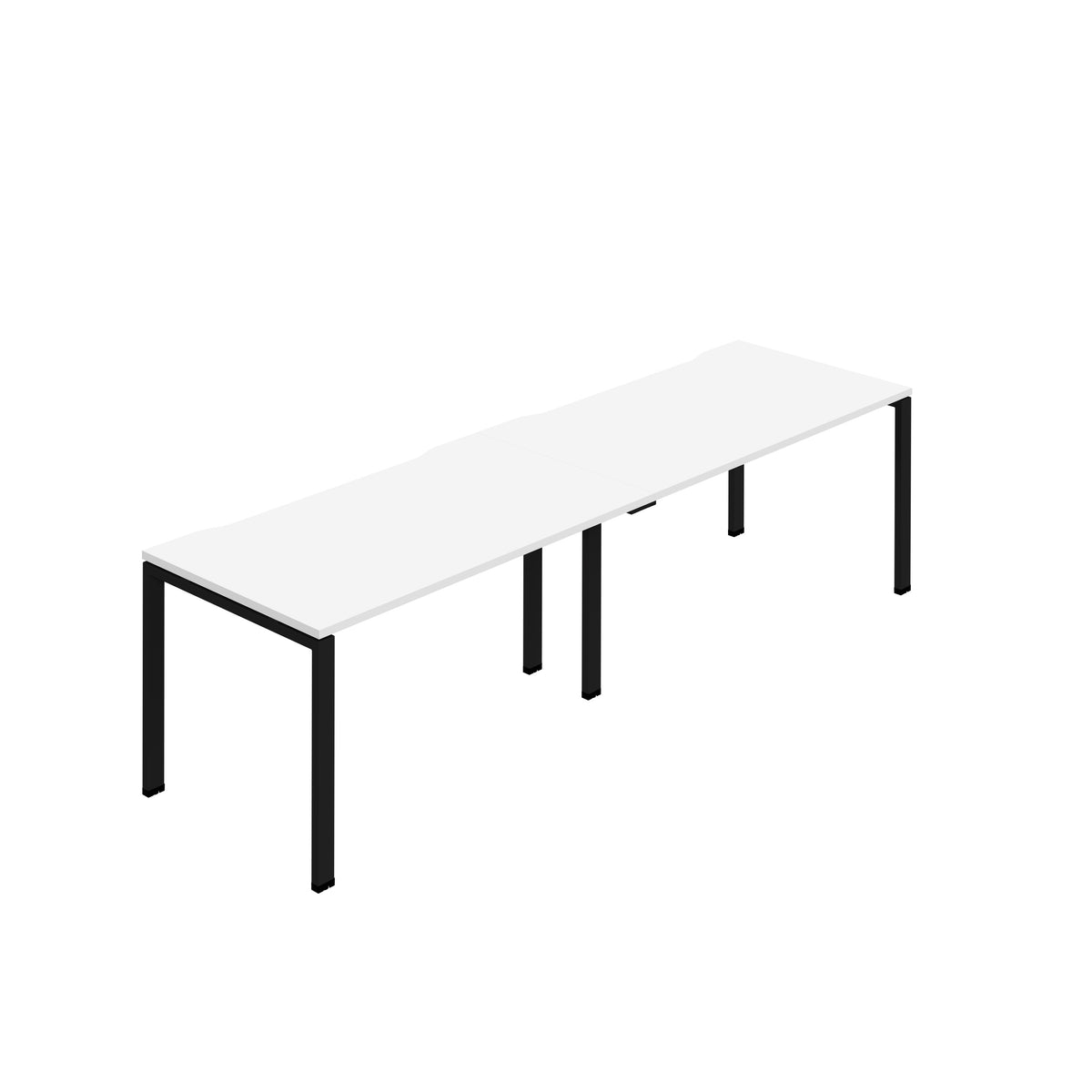 Hallmark Goal Post Single Row Bench Desk - 2 Person 3200mm - White / Black
