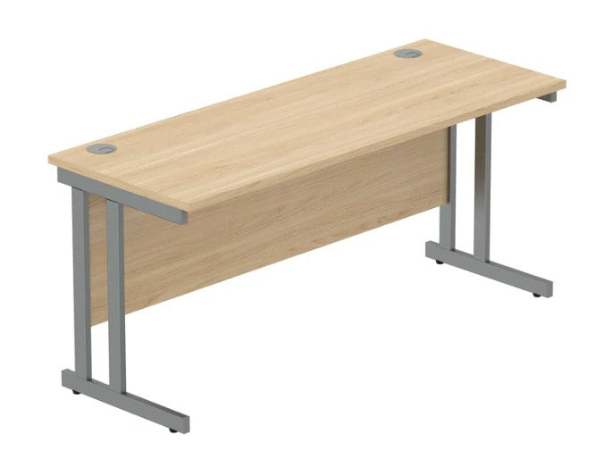 Workwise Rectangular Office Desk With Steel Double Upright Cantilever Frame