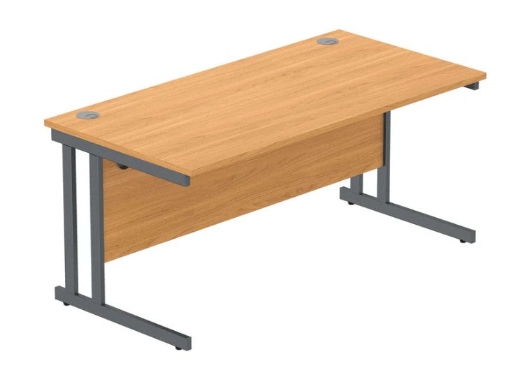Workwise Rectangular Office Desk With Steel Double Upright Cantilever Frame