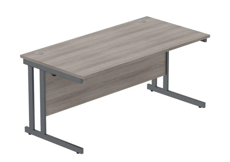 Workwise Rectangular Office Desk With Steel Double Upright Cantilever Frame