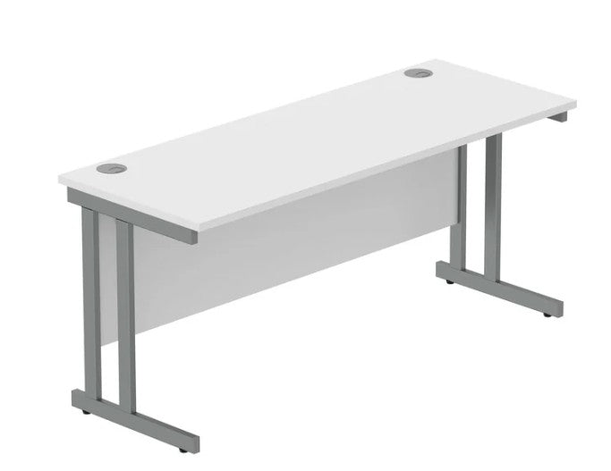 Workwise Rectangular Office Desk With Steel Double Upright Cantilever Frame