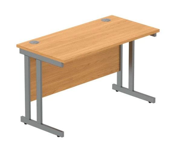 Workwise Rectangular Office Desk With Steel Double Upright Cantilever Frame