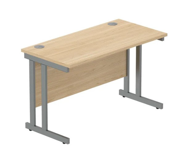 Workwise Rectangular Office Desk With Steel Double Upright Cantilever Frame