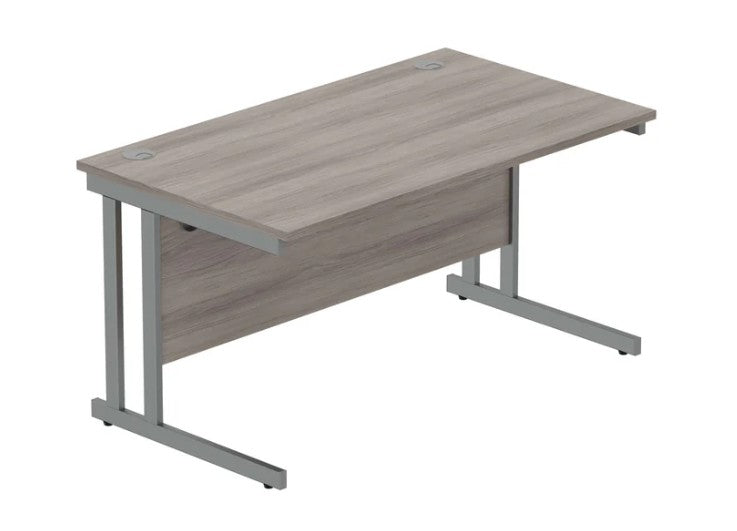 Workwise Rectangular Office Desk With Steel Double Upright Cantilever Frame