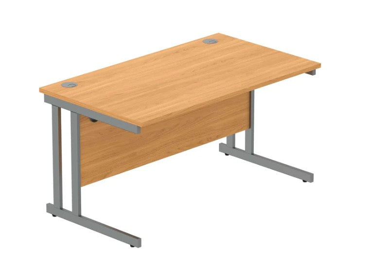 Workwise Rectangular Office Desk With Steel Double Upright Cantilever Frame