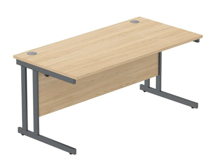 Workwise Rectangular Office Desk With Steel Double Upright Cantilever Frame