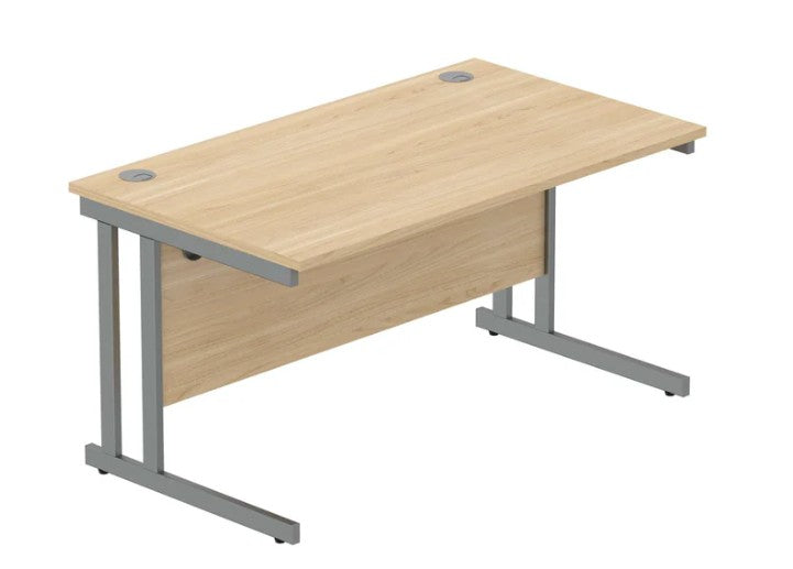 Workwise Rectangular Office Desk With Steel Double Upright Cantilever Frame