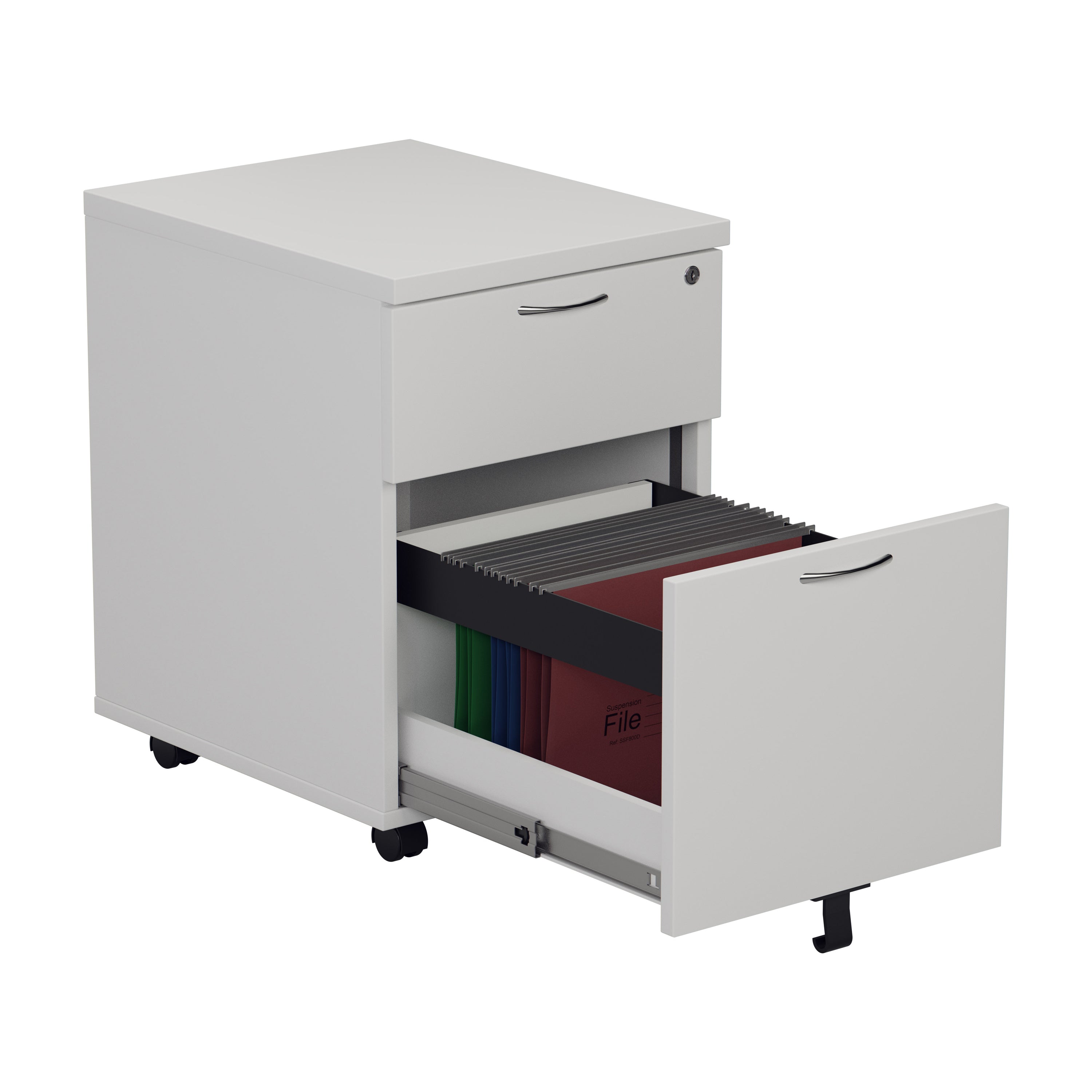 Mobile Under Desk Pedestal - White