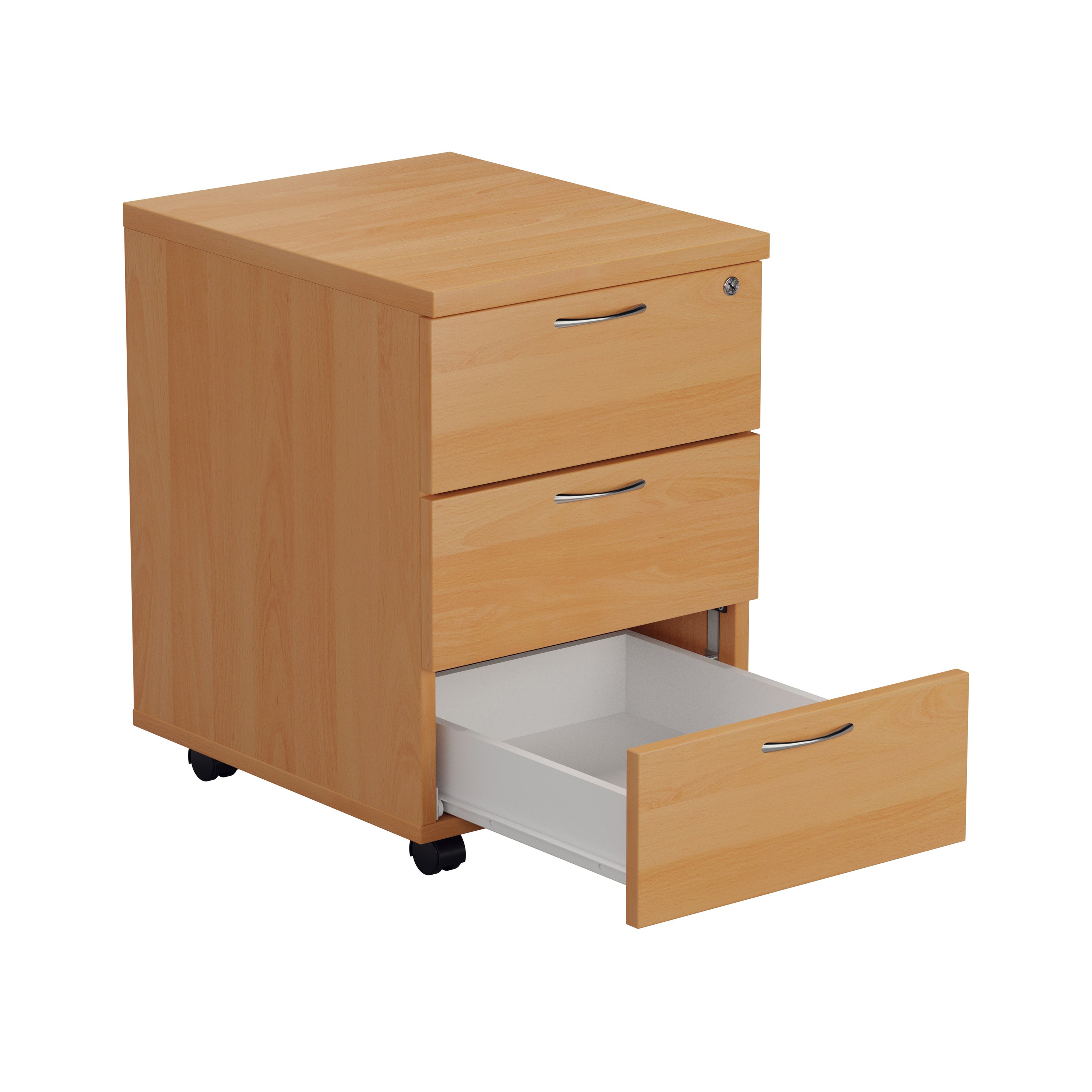 Mobile Under Desk Pedestal - Beech