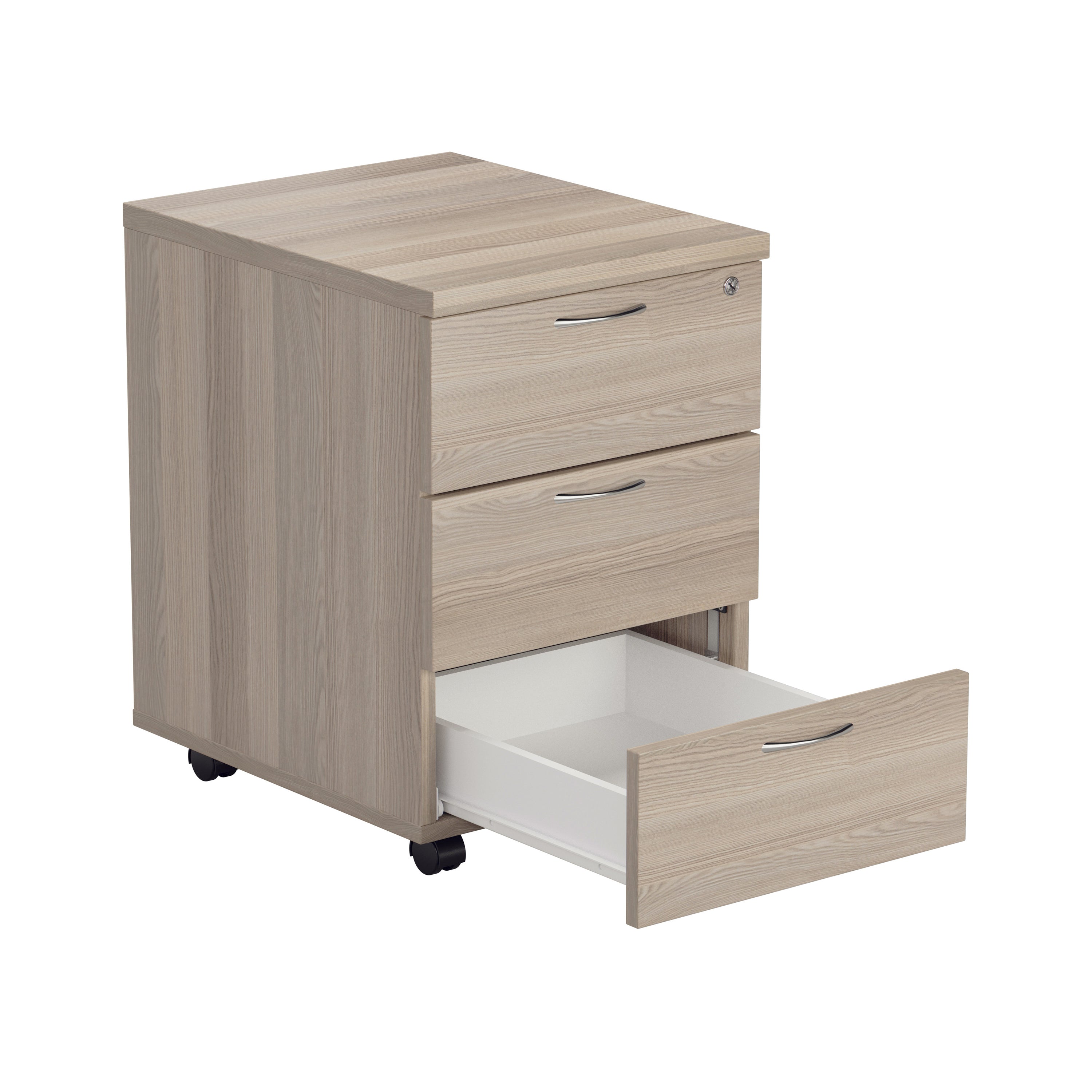 Mobile Under Desk Pedestal - Grey Oak
