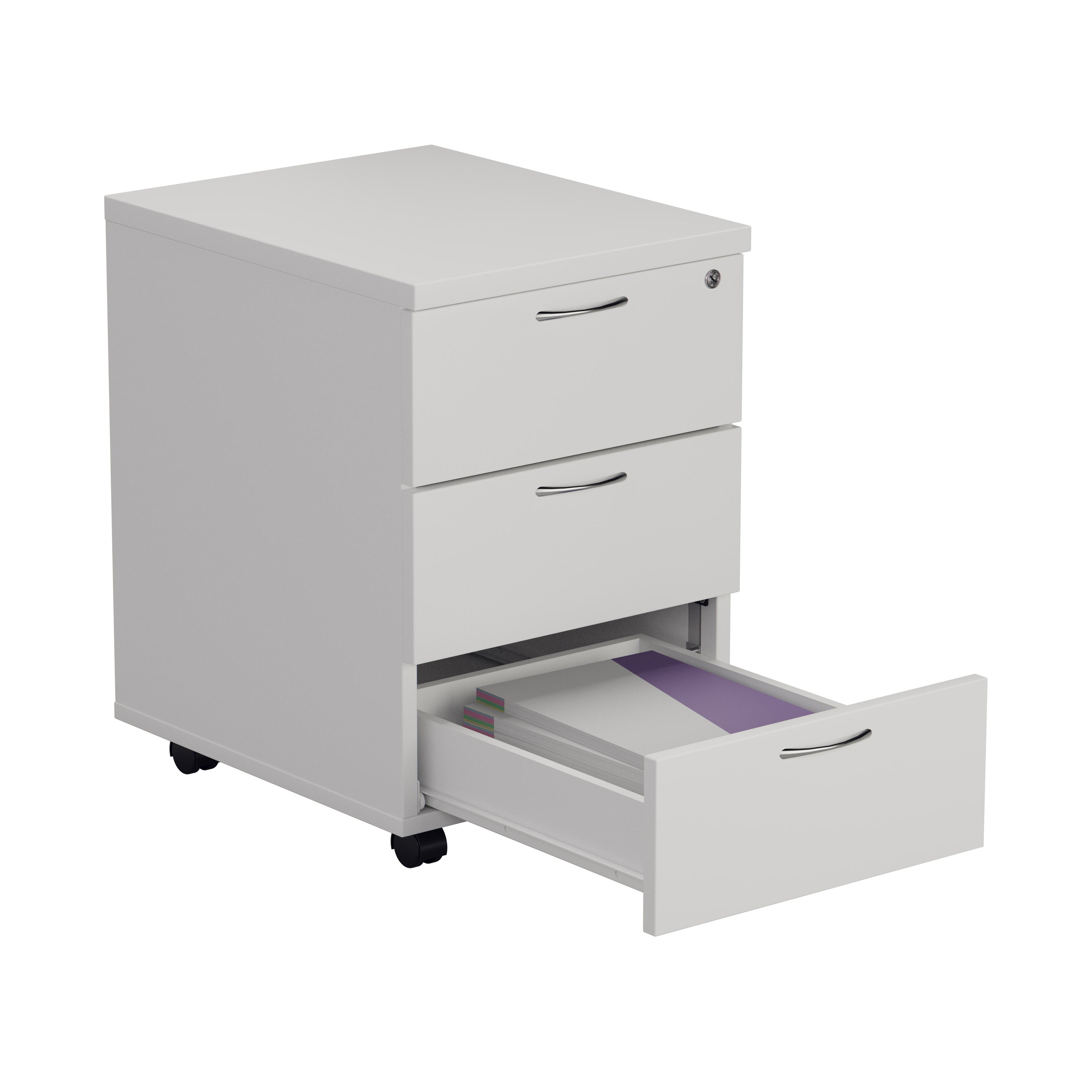 Mobile Under Desk Pedestal - White