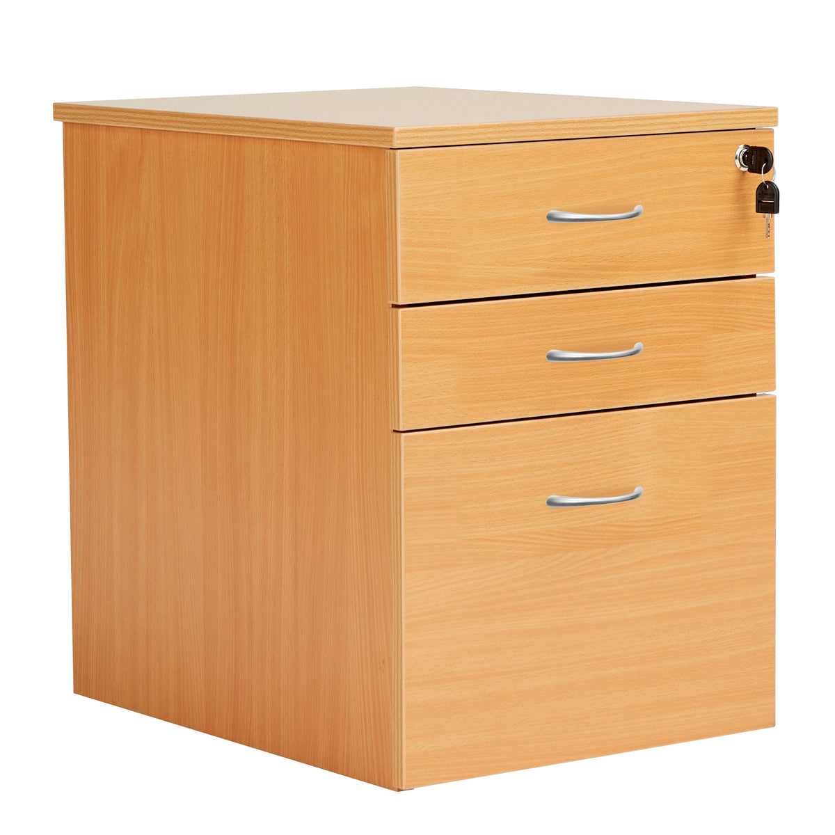 High Mobile Pedestal 3 Drawer - Beech