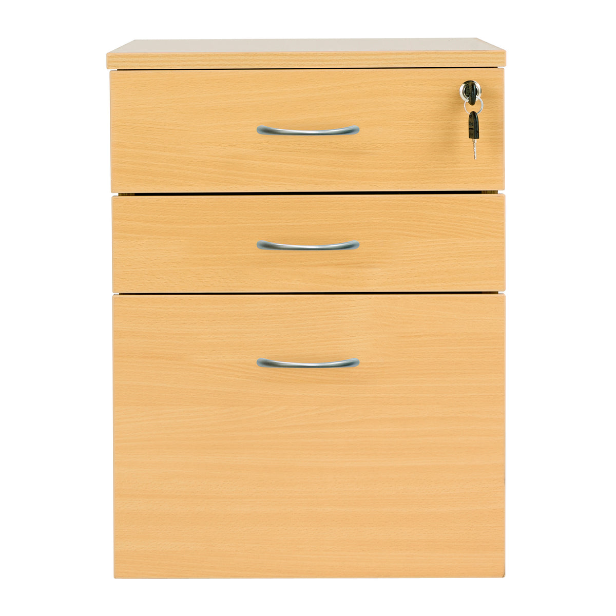 High Mobile Pedestal 3 Drawer - Nova Oak