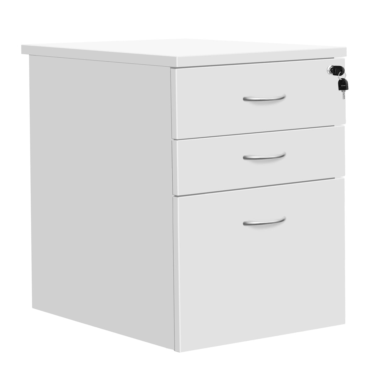 High Mobile Pedestal 3 Drawer - White