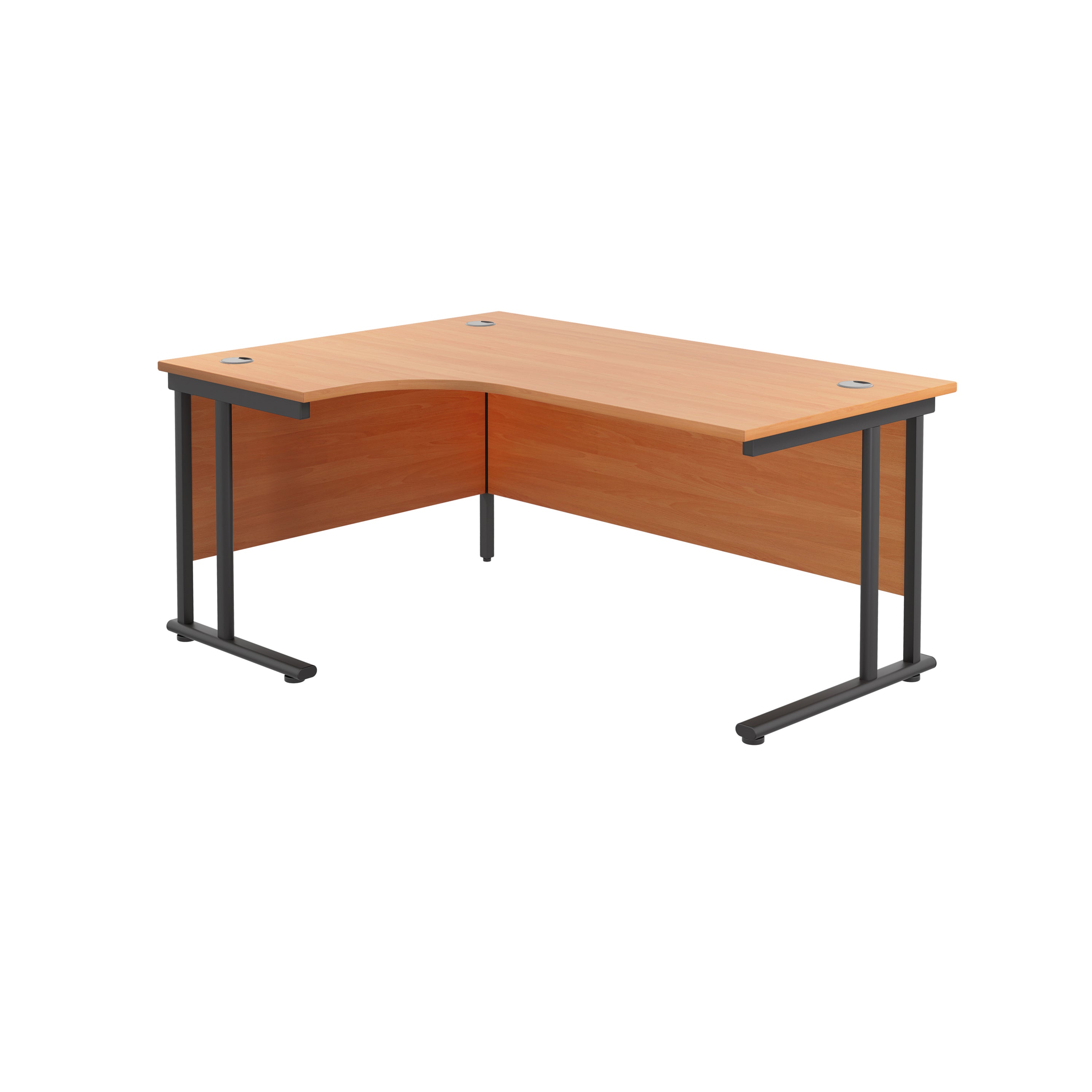 Start Crescent Office Desk 1600mm x 1200mm - Beech