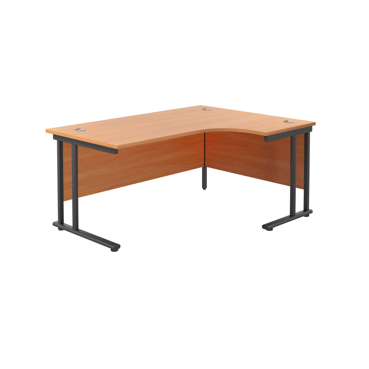 Start Crescent Office Desk 1600mm x 1200mm - Beech