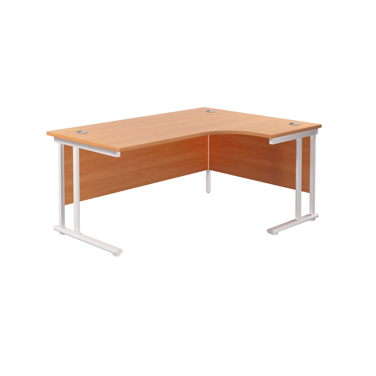 Start Crescent Office Desk 1600mm x 1200mm - Beech